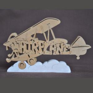 Biplane, wing tipped up